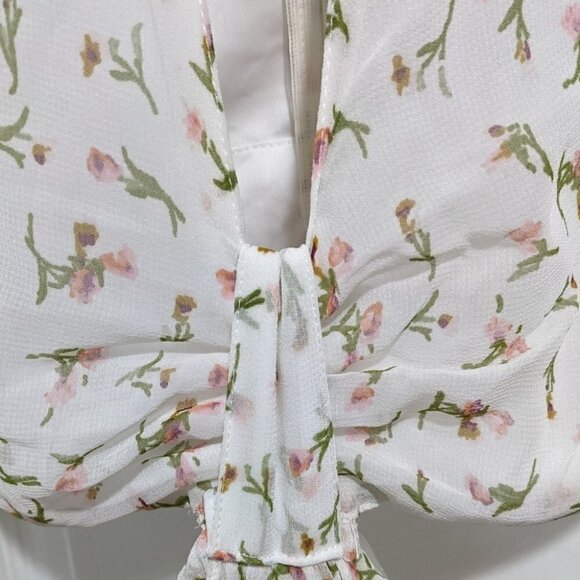 Rdi | Floral Print Waist Cutout Midi Dress - Picture 8 of 14